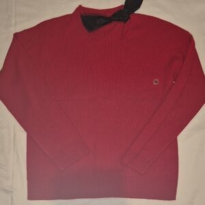 Red and Black Cardigan Sweater